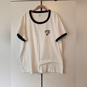 VS PINK XXL White T-Shirt with Black Trim and Logo